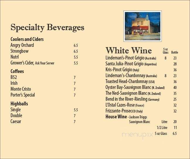 Porter's Bistro Coffee & Tea House - Langley Twp, BC menu_pic