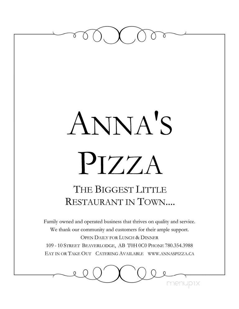 Anna's Pizza & Family Restaurant - Beaverlodge, AB