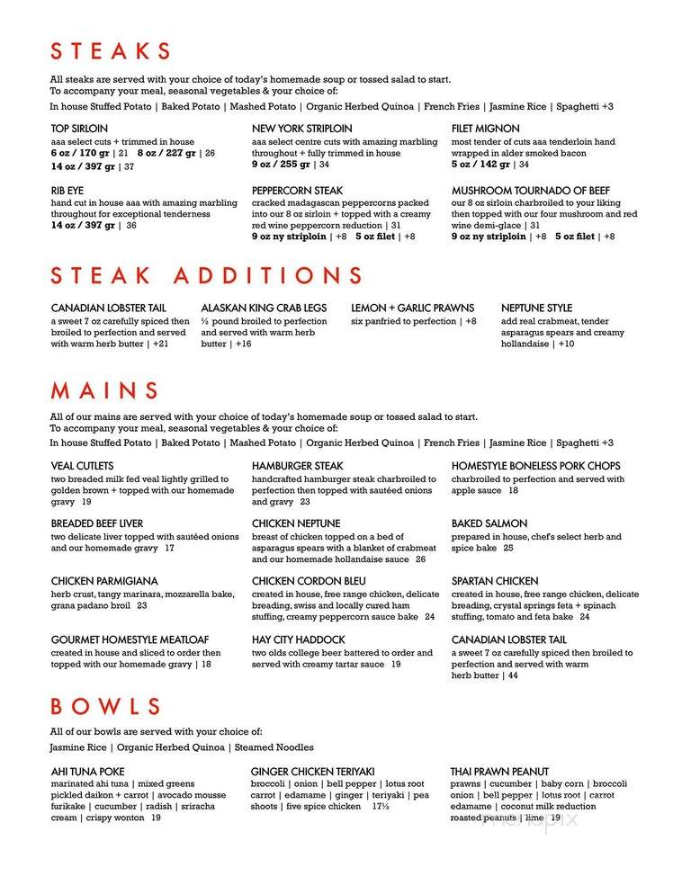 Our Flames Restaurant & Lounge - Olds, AB menu_pic