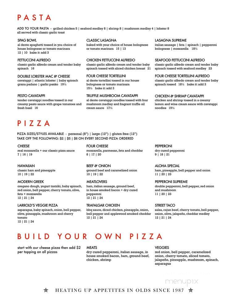 Our Flames Restaurant & Lounge - Olds, AB menu_pic