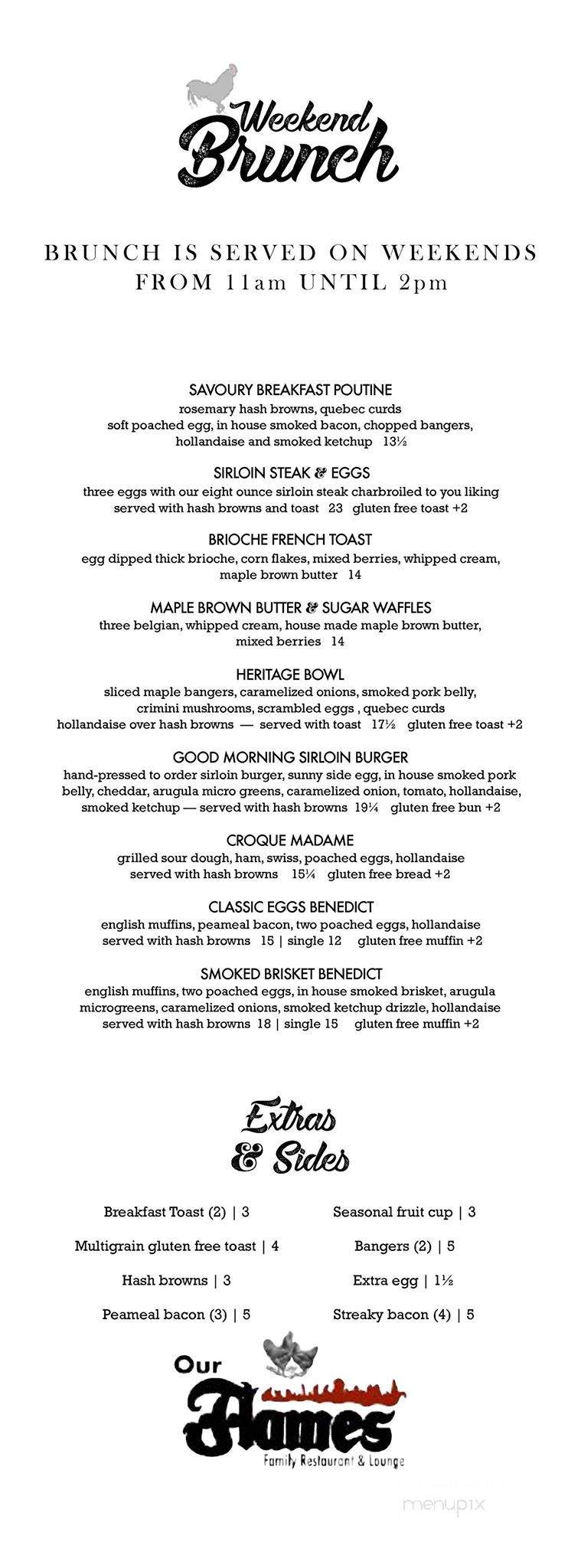 Our Flames Restaurant & Lounge - Olds, AB menu_pic