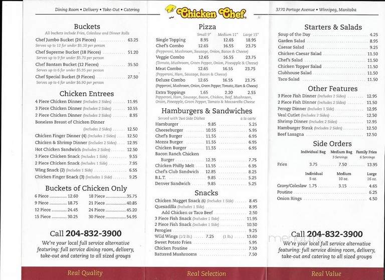 Chicken Chef - Winnipeg, MB menu_pic