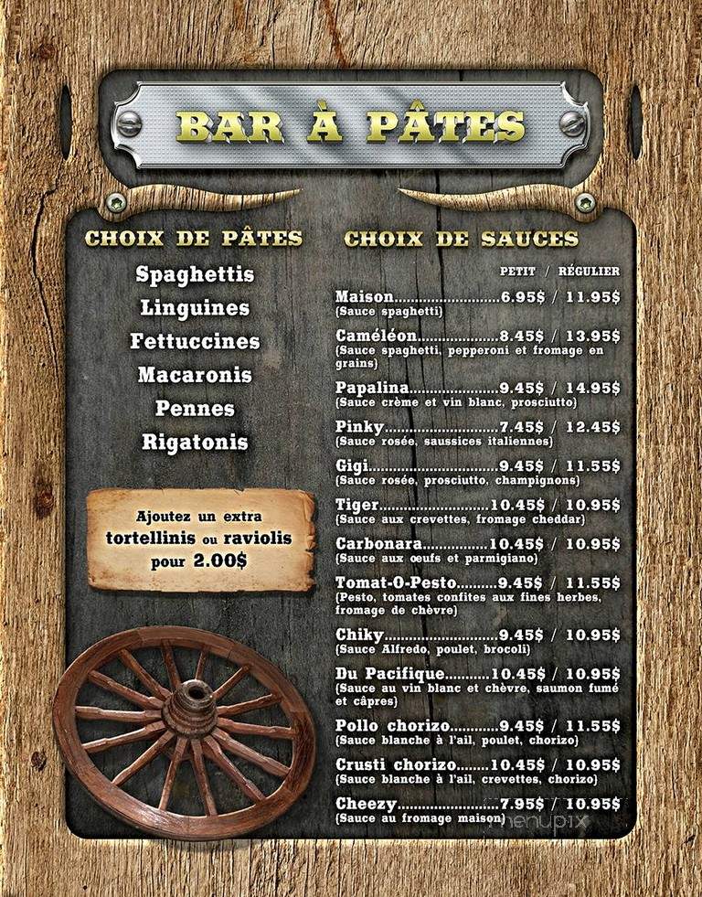 Cameleon Cafe-bistro - Sherbrooke, QC menu_pic