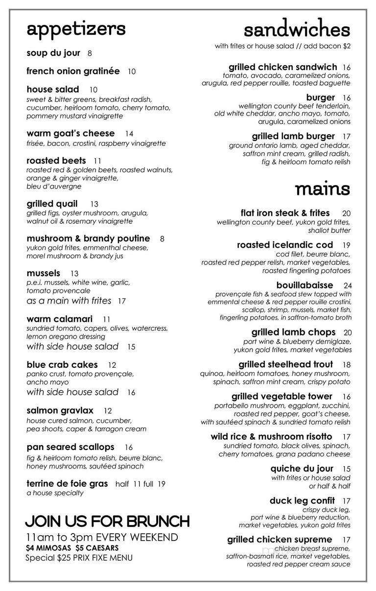 Bodega Restaurant - Toronto, ON menu_pic