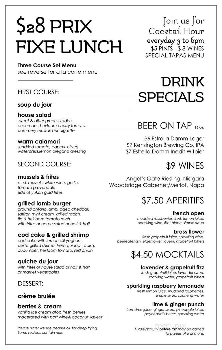 Bodega Restaurant - Toronto, ON menu_pic
