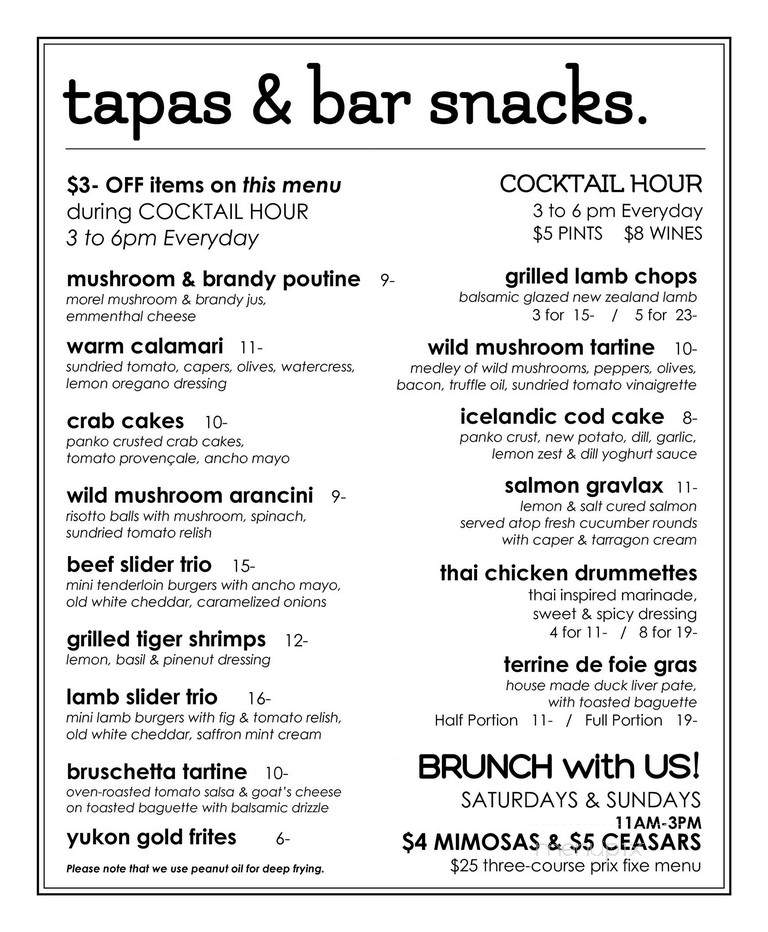Bodega Restaurant - Toronto, ON menu_pic
