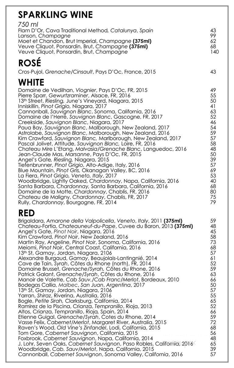 Bodega Restaurant - Toronto, ON menu_pic