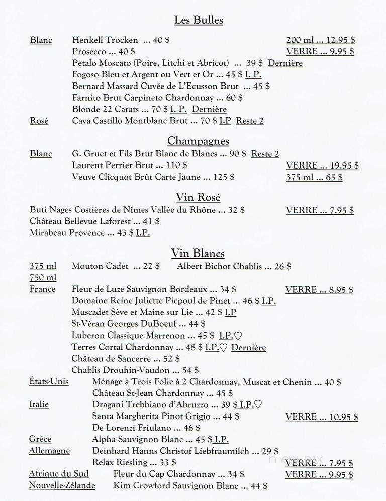 Steakerie Le Sainte Marie - Terrebonne, QC menu_pic