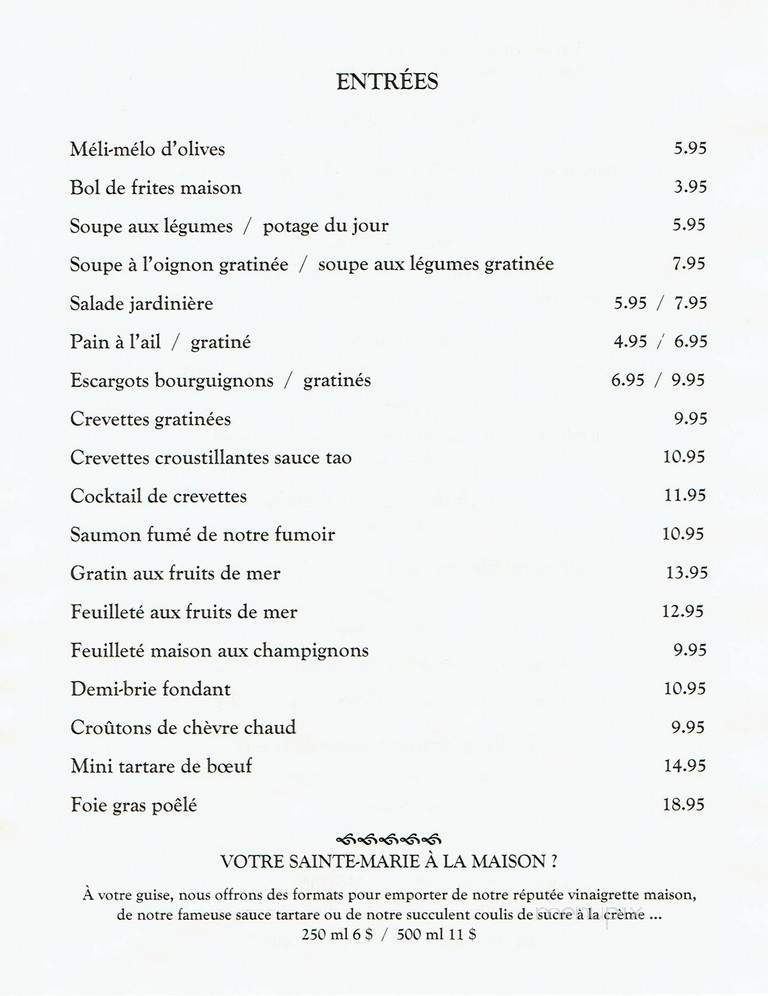 Steakerie Le Sainte Marie - Terrebonne, QC menu_pic
