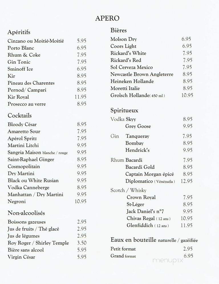 Steakerie Le Sainte Marie - Terrebonne, QC menu_pic