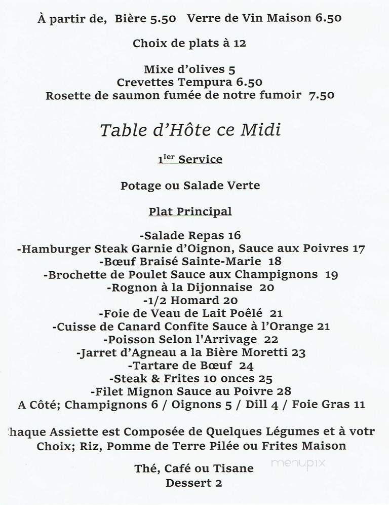 Steakerie Le Sainte Marie - Terrebonne, QC menu_pic