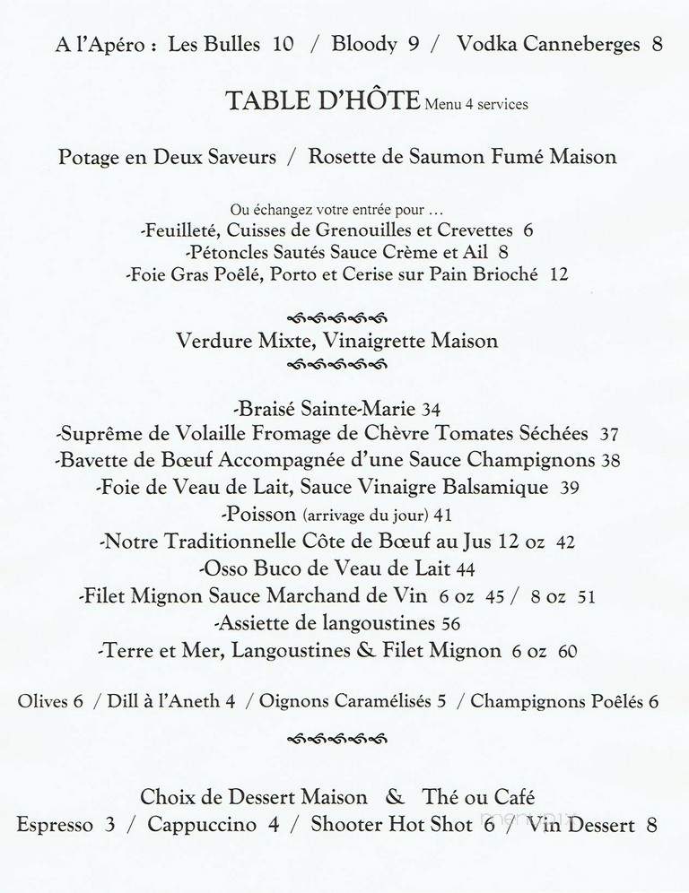 Steakerie Le Sainte Marie - Terrebonne, QC menu_pic