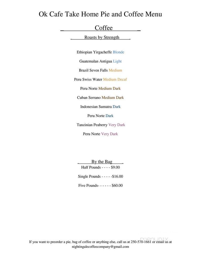 OK Cafe - Vanderhoof, BC menu_pic