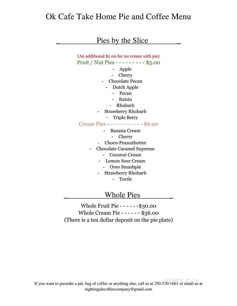 OK Cafe - Vanderhoof, BC menu_pic