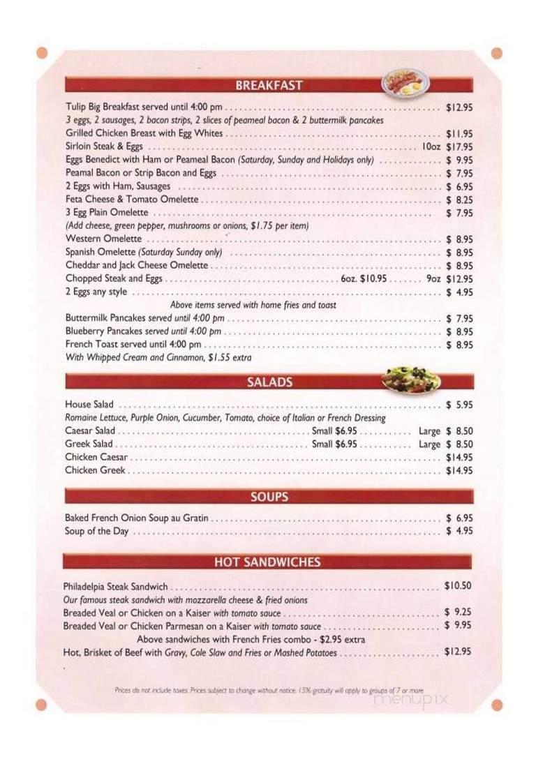 Tulip Restaurant - Toronto, ON menu_pic