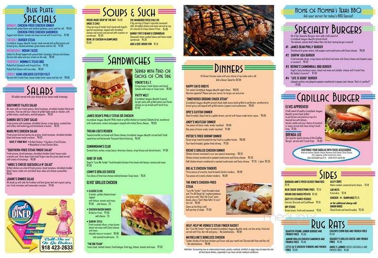 Angel's Diner - London, ON menu_pic