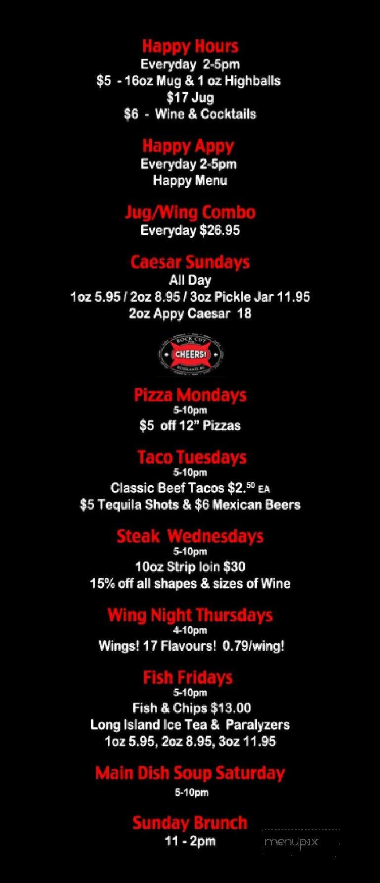 Rock Cut Neighborhood Pub & Restaurant - Rossland, BC menu_pic