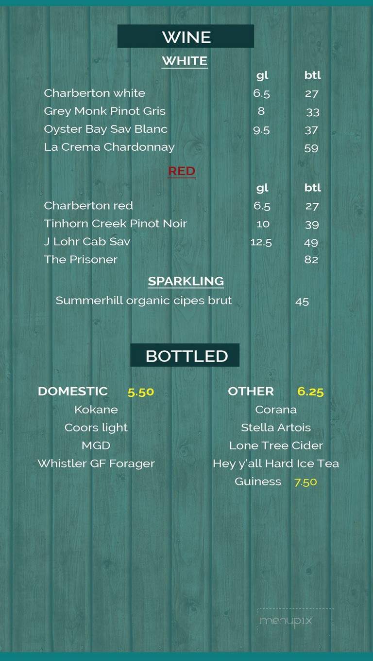Extra Innings Sports Grill - Surrey, BC menu_pic