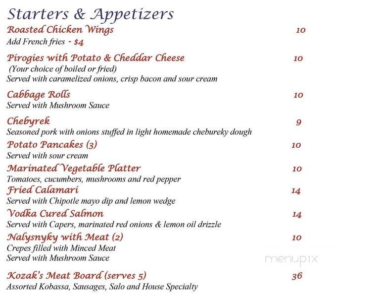 Golden Lion Restaurant & Bar - Toronto, ON menu_pic