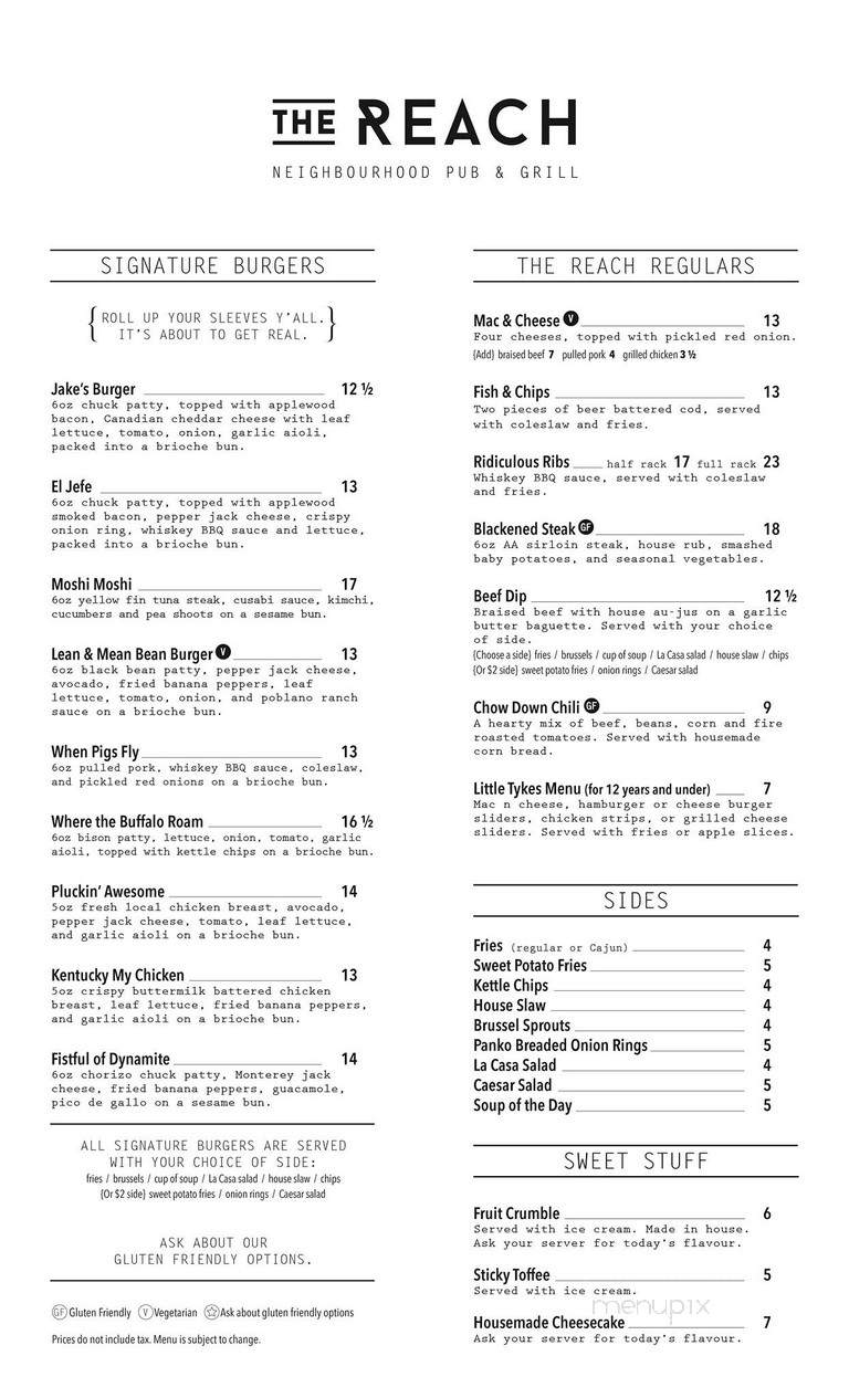 Fox's Reach Pub & Grill - Maple Ridge, BC menu_pic