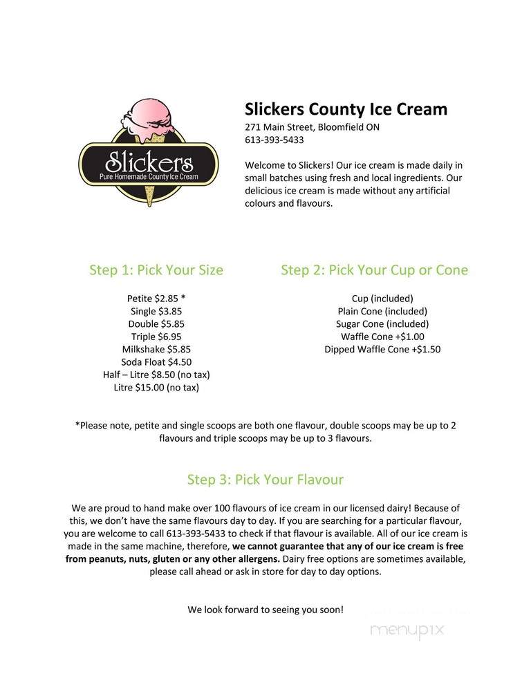 Slickers Ice Cream - Prince Edward, ON