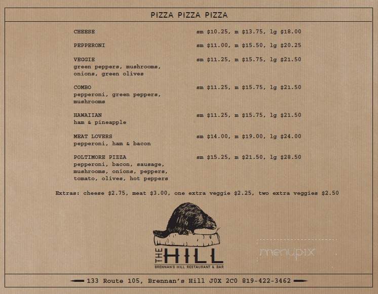 Brennan's Hill Hotel - Low, QC menu_pic