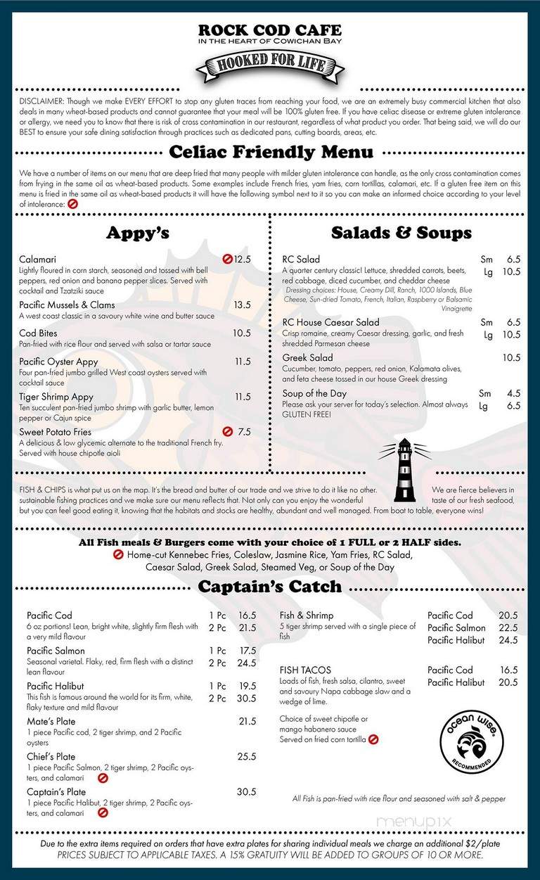 Rock Cod Cafe - Cowichan Valley, BC menu_pic