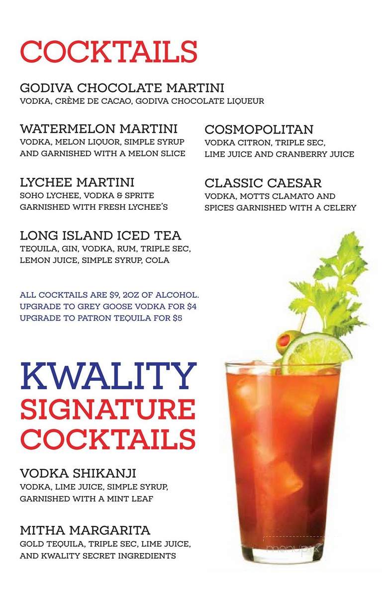 Kwality Sweets & Restaurant - Brampton, ON menu_pic