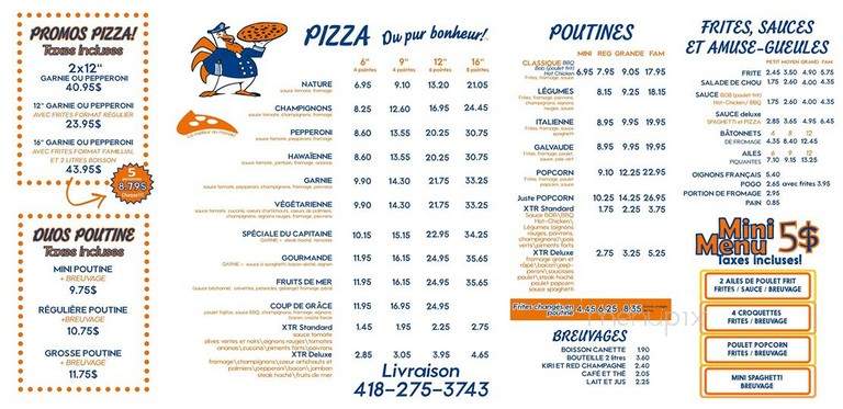 Capitaine Bob Inc - Roberval, QC menu_pic