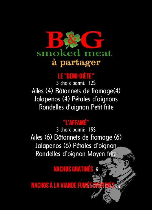 B&G Smoked Meat - Magog, QC menu_pic