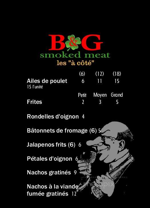 B&G Smoked Meat - Magog, QC menu_pic