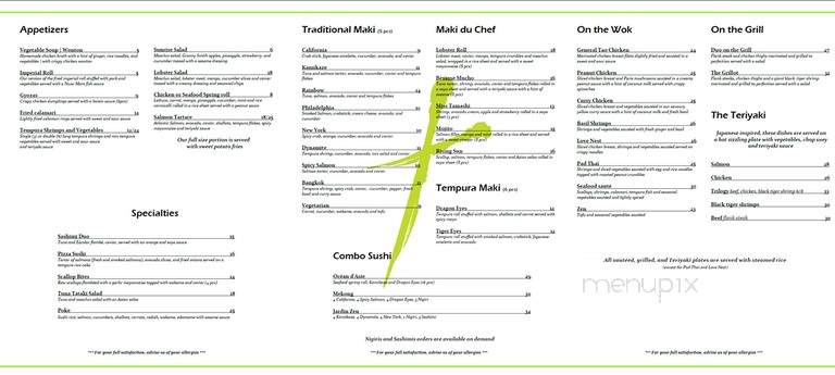 Tamashi Restaurant - Laval, QC menu_pic