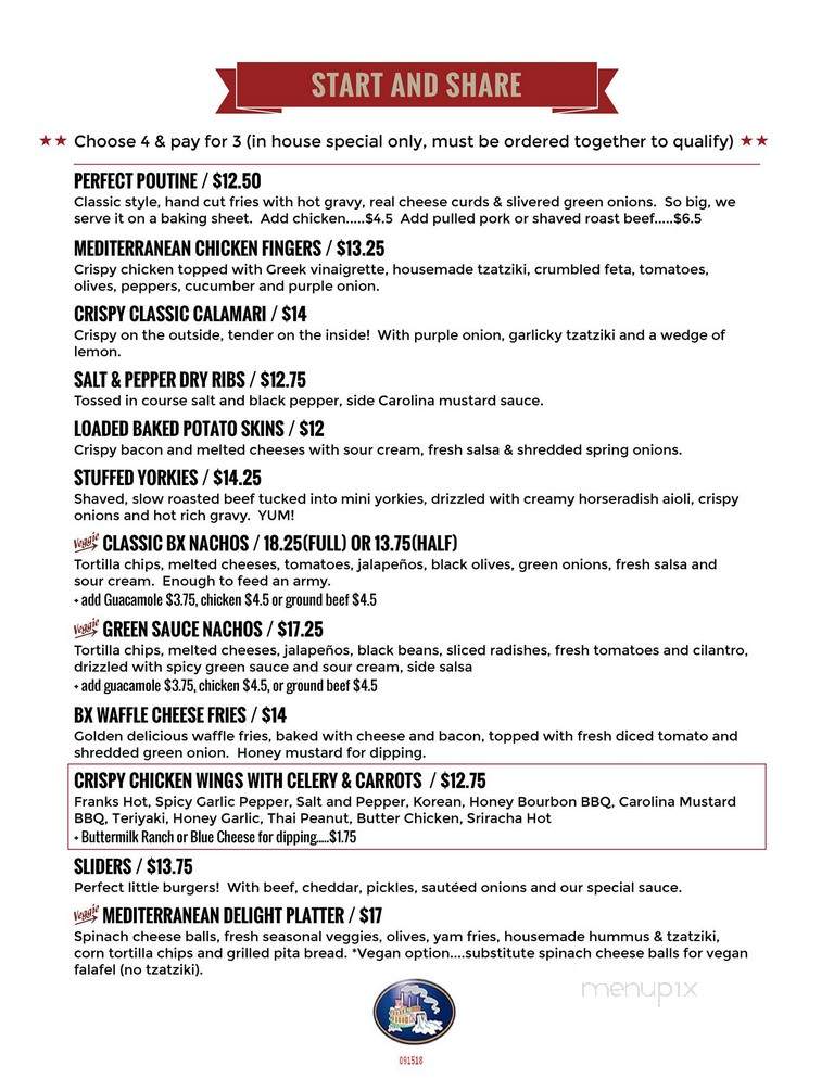Bx Neighborhood Pub - Prince George, BC menu_pic