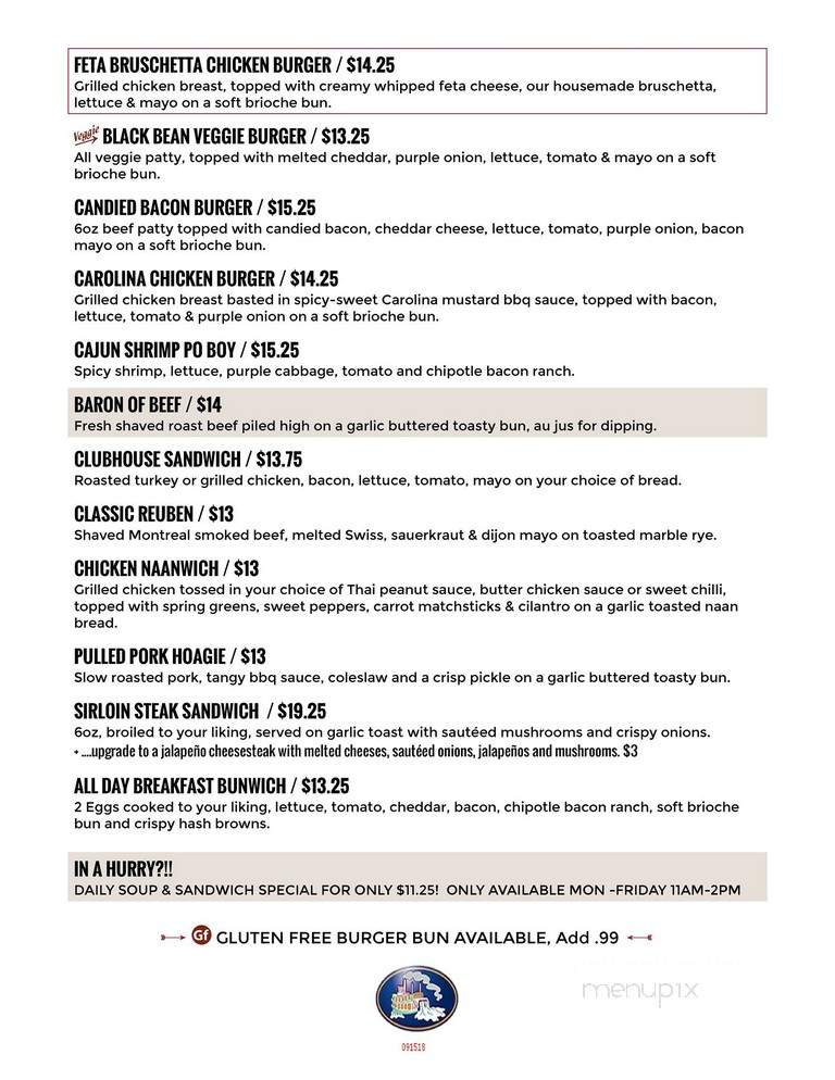 Bx Neighborhood Pub - Prince George, BC menu_pic