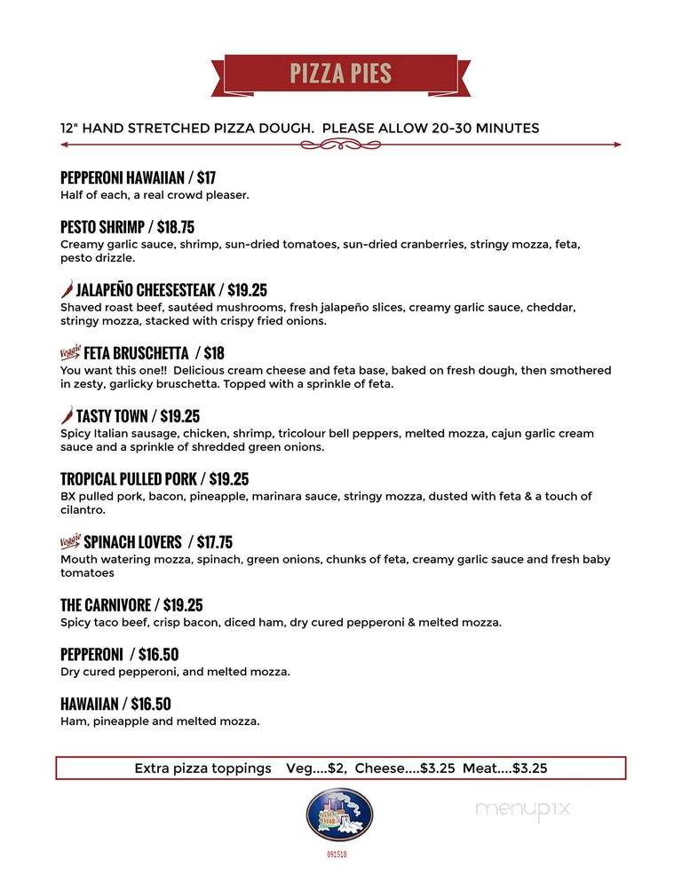 Bx Neighborhood Pub - Prince George, BC menu_pic
