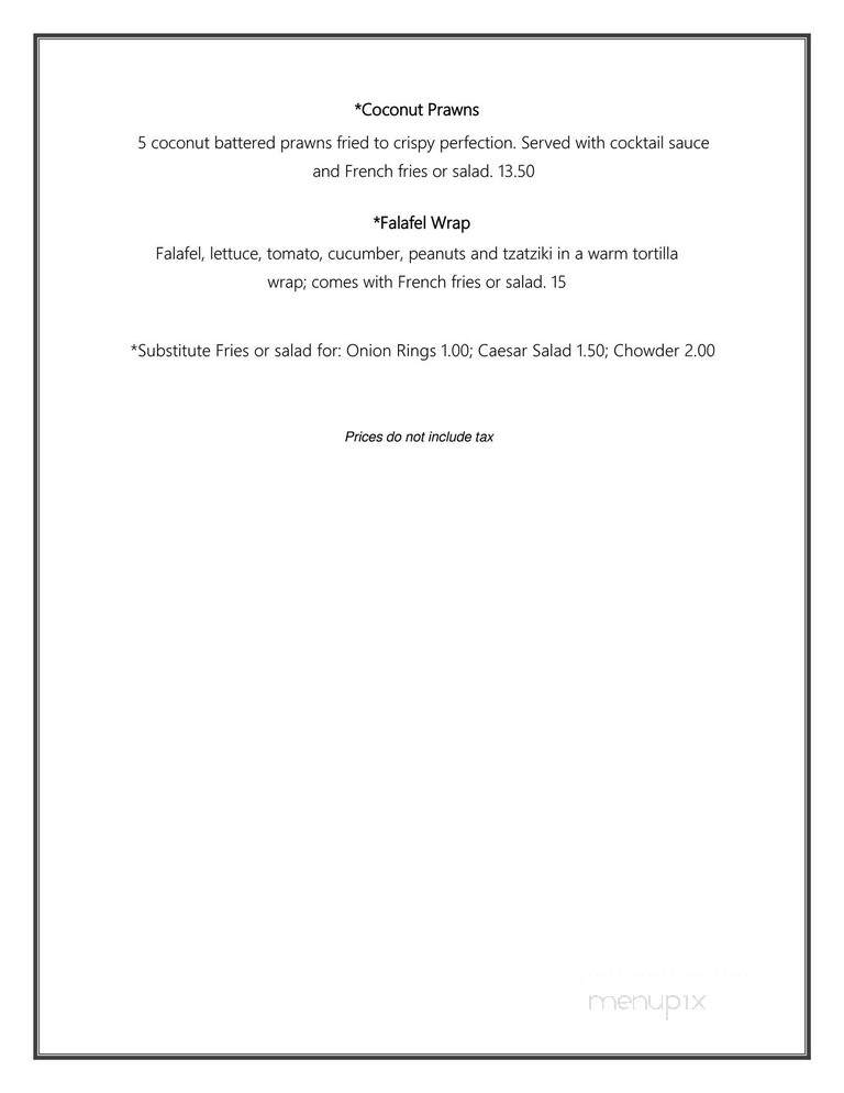 Tsa-Kwa-Luten Oceanfront Resort at Cape Mudge - Quadra Island, BC menu_pic