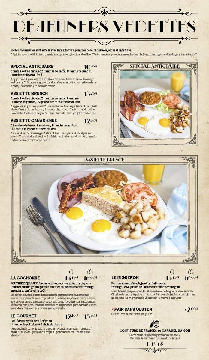 Buffet de L'Antiquaire - Quebec, QC menu_pic