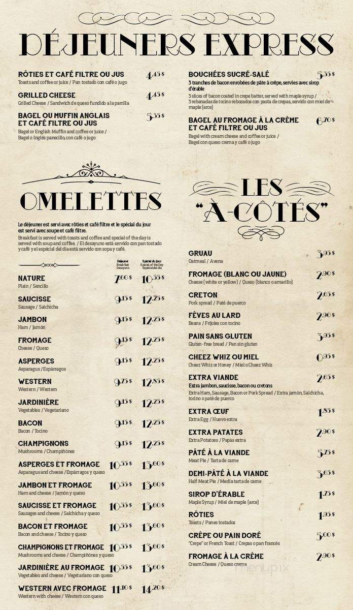 Buffet de L'Antiquaire - Quebec, QC menu_pic