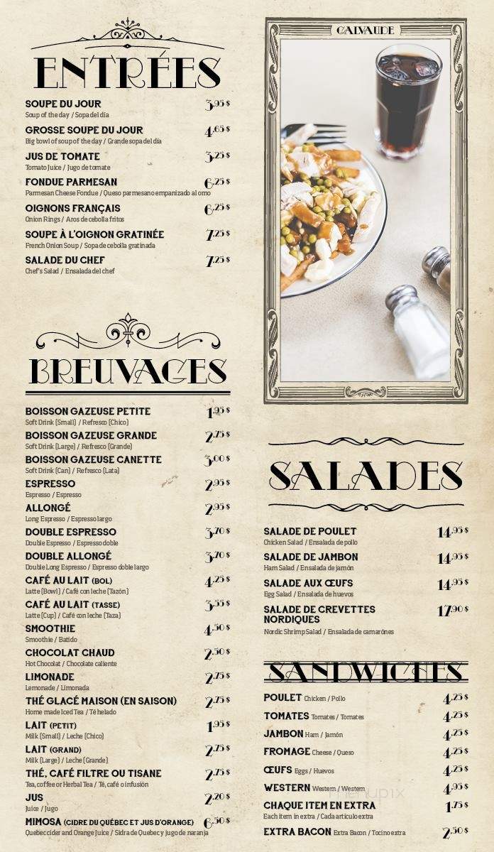 Buffet de L'Antiquaire - Quebec, QC menu_pic