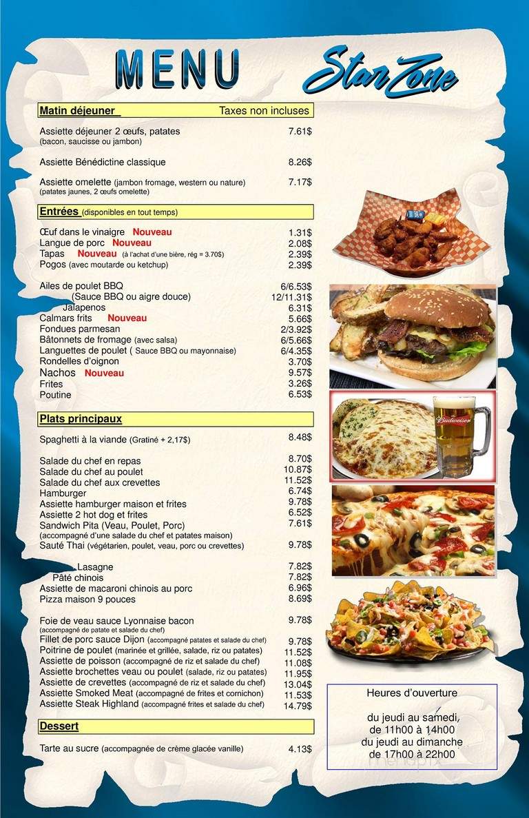 Buffet Canardiere - Quebec, QC menu_pic