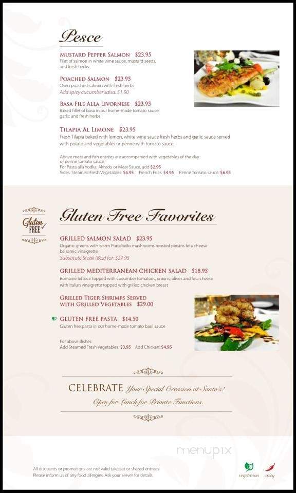 Santo's Italian Cuisine - Markham, ON menu_pic