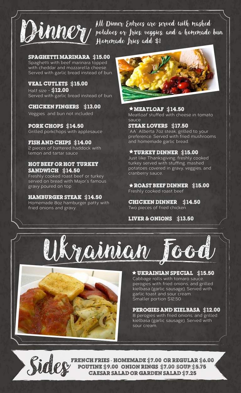 Major's Family Restaurant - Grande Prairie, AB menu_pic