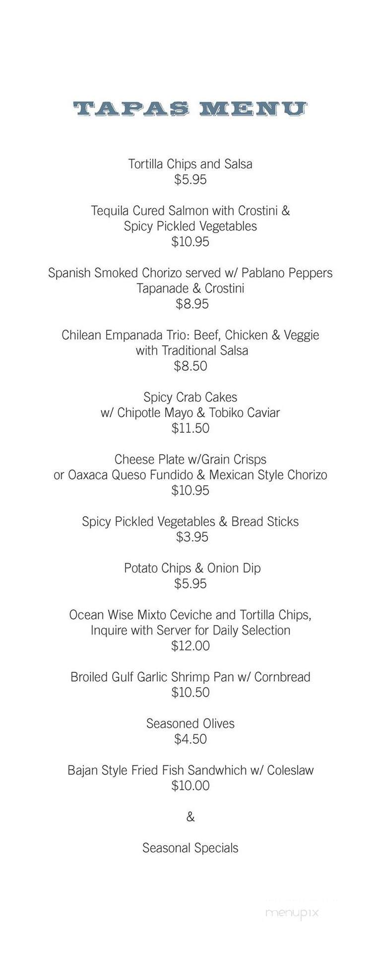 Reposado Bar & Lounge - Toronto, ON menu_pic