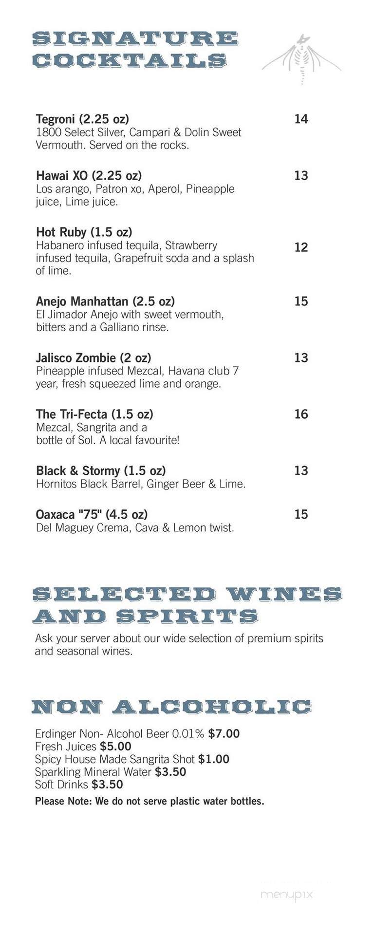 Reposado Bar & Lounge - Toronto, ON menu_pic