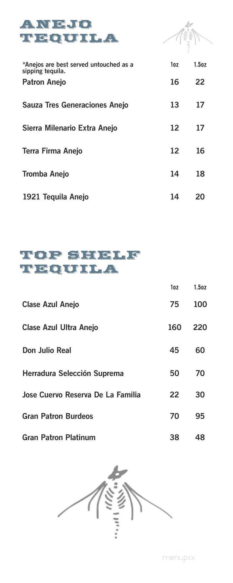 Reposado Bar & Lounge - Toronto, ON menu_pic