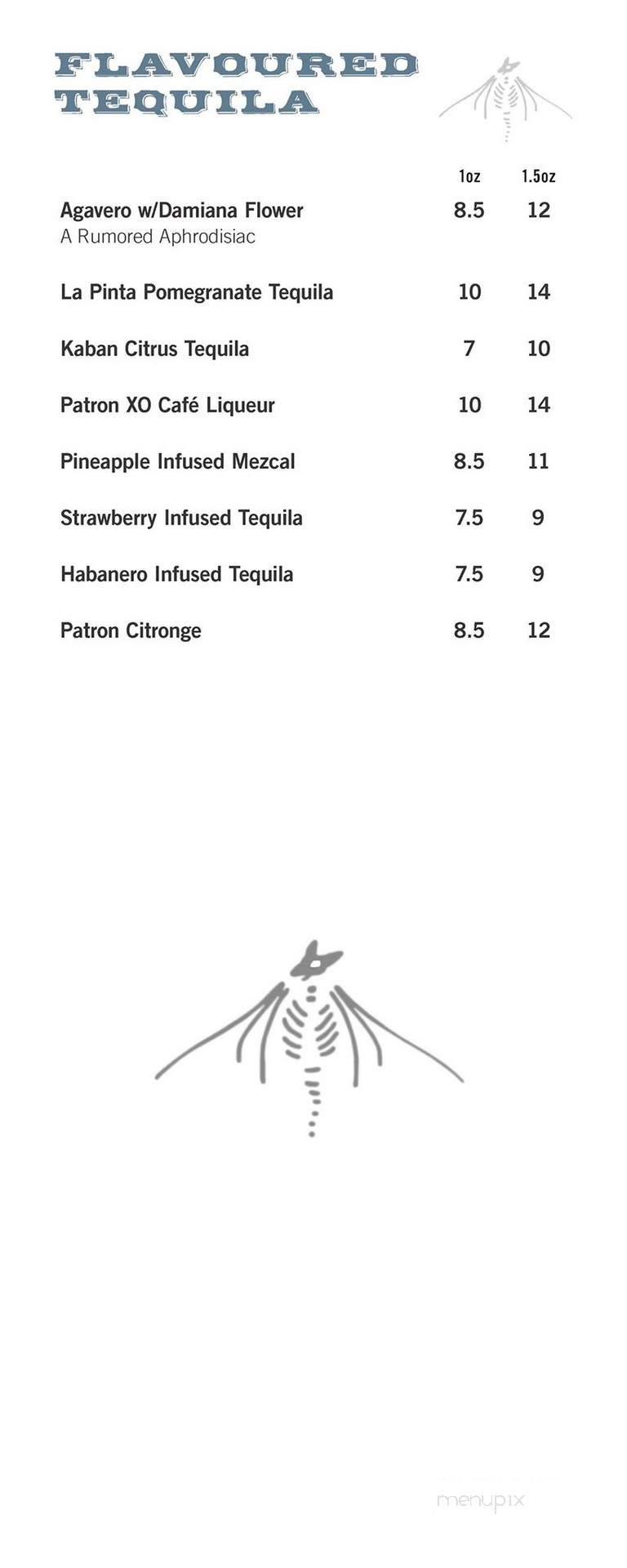 Reposado Bar & Lounge - Toronto, ON menu_pic