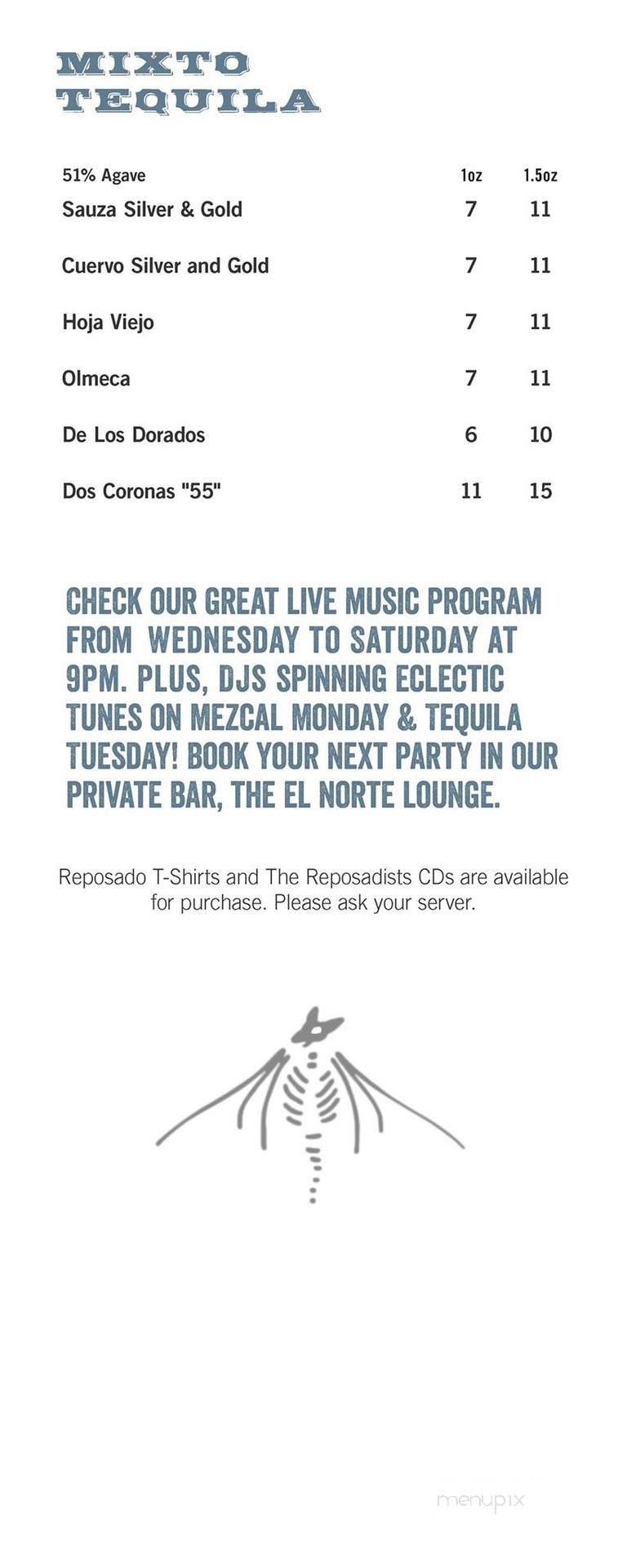 Reposado Bar & Lounge - Toronto, ON menu_pic