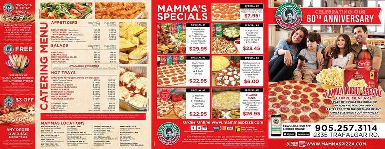 Mamma's Pizza - Toronto, ON menu_pic