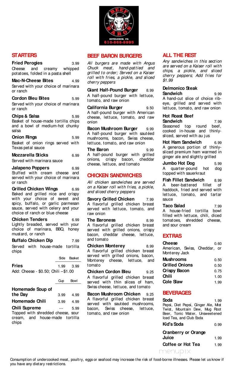 Beef Baron - London, ON menu_pic