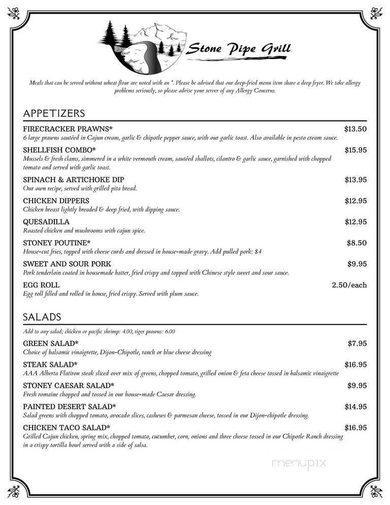 Stone Pipe Grill - Sooke, BC menu_pic